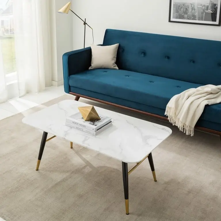 Loftscape Jack & Alice Table Basse Joppa – Imitation Marbre Blanc / Noir