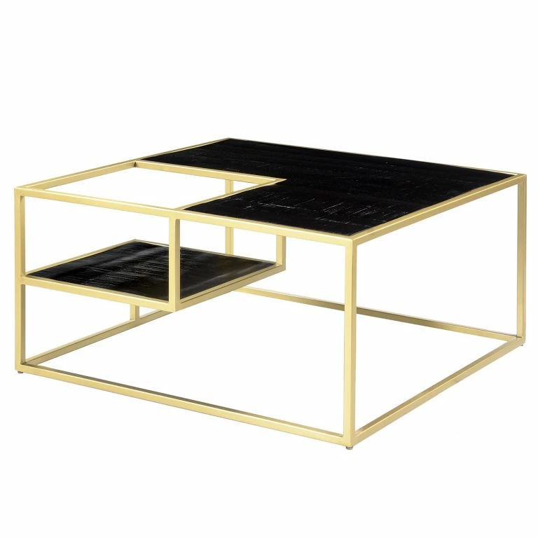 loftscape Jack & Alice Table basse Nooble – Manguier massif / Métal – Manguier noir / Doré