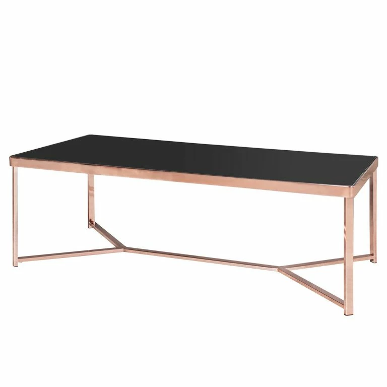loftscape Jack & Alice Table basse Southlake – Verre / Métal – Noir / Cuivre