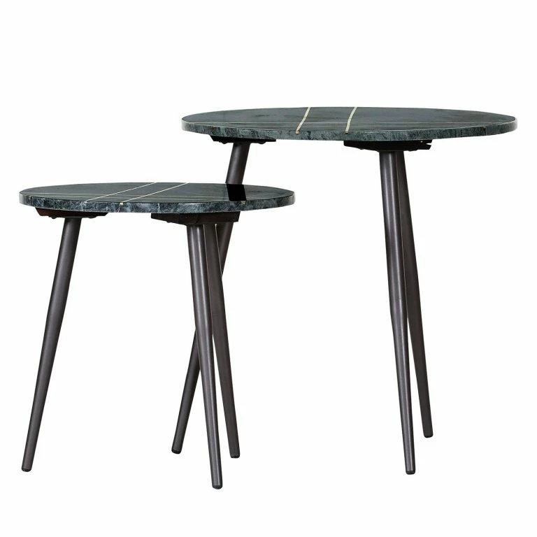 loftscape Jack & Alice Tables gigognes Marbollo III (2 élém.) – Marbre / Métal – Vert / Doré