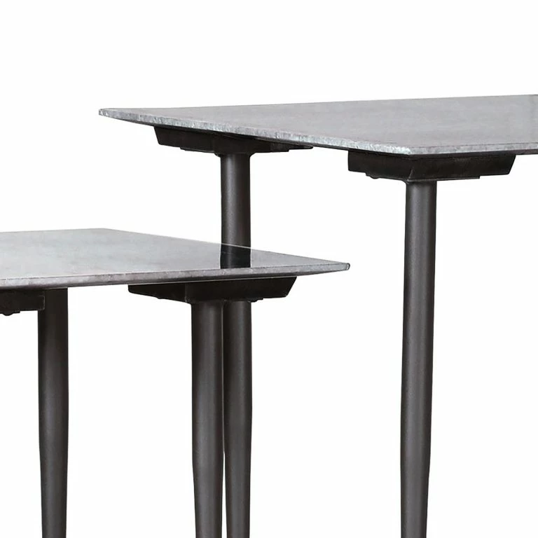 Loftscape Jack & Alice Tables Gigognes Marbollo V (2 éléments) – Marbre / Métal – Gris / Anthracite