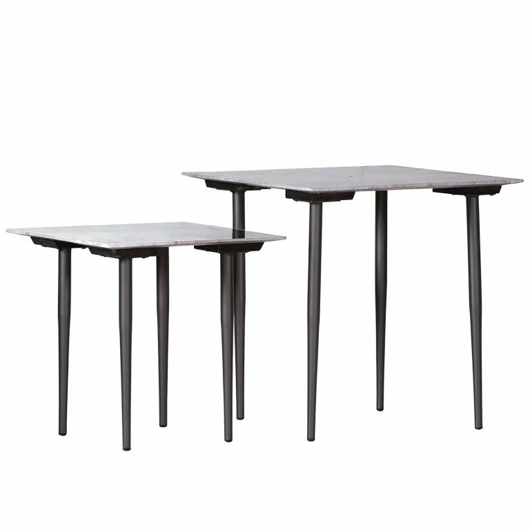 loftscape Jack & Alice Tables gigognes Marbollo V (2 éléments) – Marbre / Métal – Gris / Anthracite