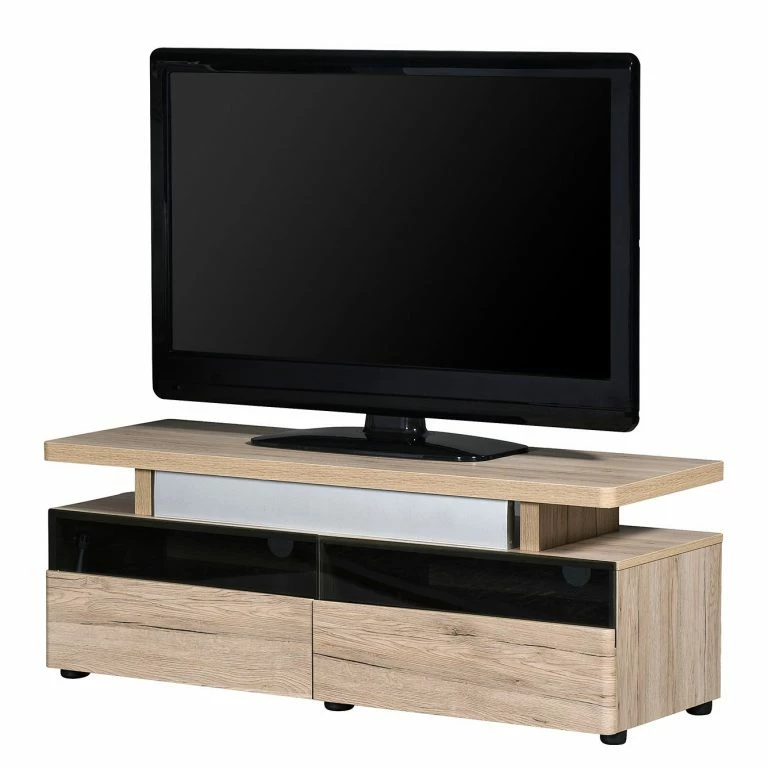 loftscape Jahnke Meuble TV CU-Libre 220 – Imitation chêne de Sanremo / Noir