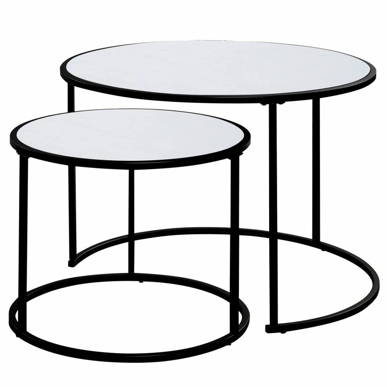 loftscape Jahnke Tables gigognes Sol II (lot de 2) – Noir