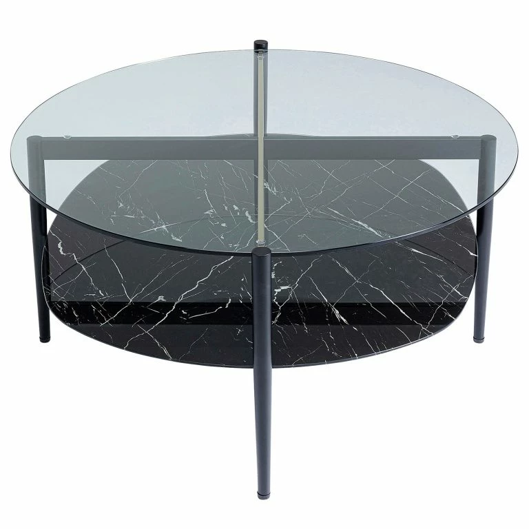 Loftscape Kare Design Table Basse Nellie – Verre / Métal – Noir