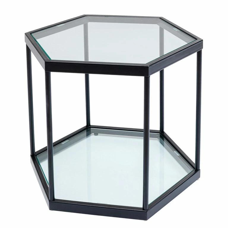 loftscape Kare Design Table basse Taha – Verre / Métal – Noir