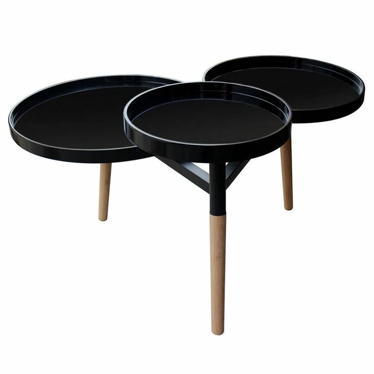 loftscape Kayoom Bout de canapé Butler I – Partiellement en bambou massif – Noir