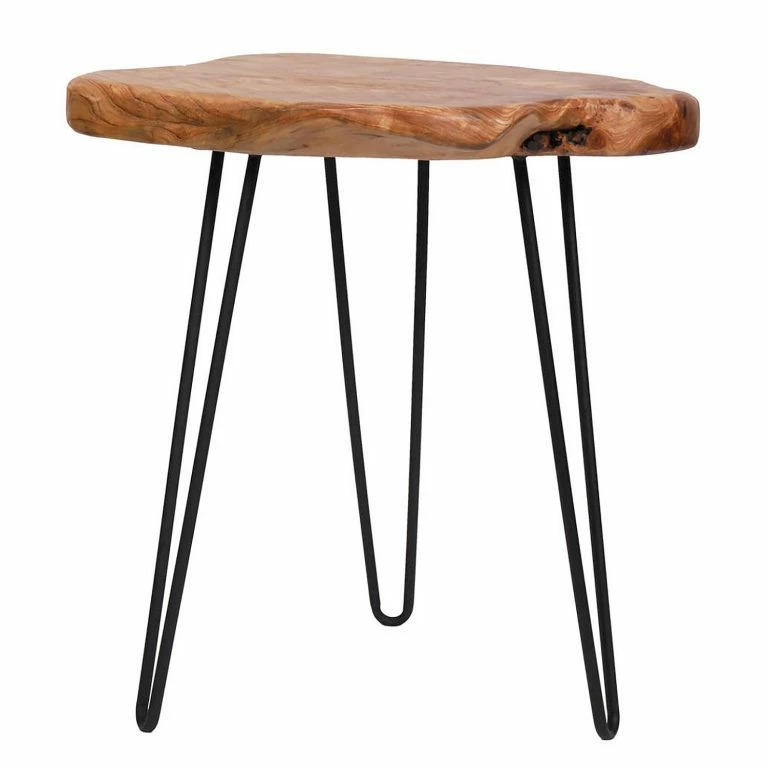 Loftscape Kayoom Bout De Canapé Woody I – Cèdre Massif / Métal – Naturel / Noir