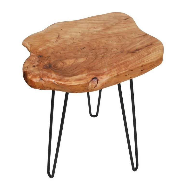 Loftscape Kayoom Bout De Canapé Woody I – Cèdre Massif / Métal – Naturel / Noir