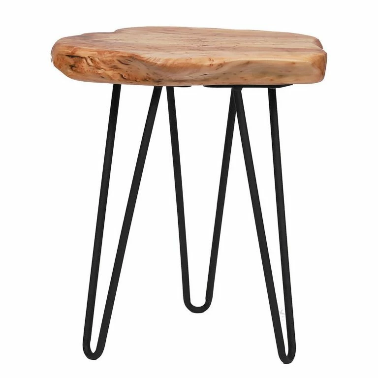 Loftscape Kayoom Bout De Canapé Woody II – Cèdre Massif / Métal – Naturel / Noir