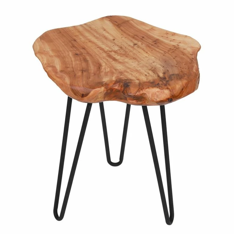 loftscape Kayoom Bout de canapé Woody II – Cèdre massif / Métal – Naturel / Noir