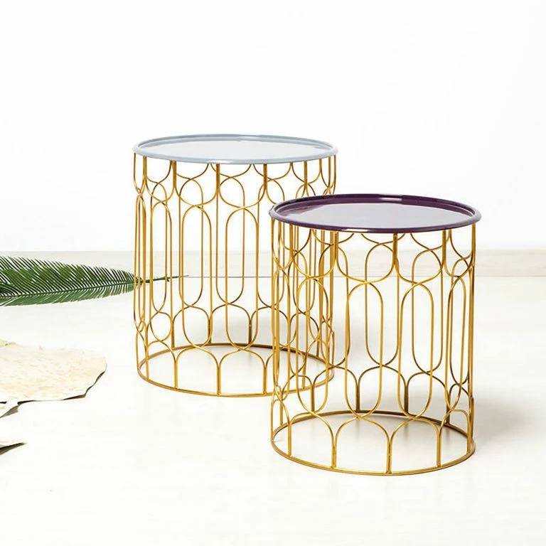 Loftscape Kayoom Bouts De Canapé Timba (lot De 2) – Fer – Aubergine