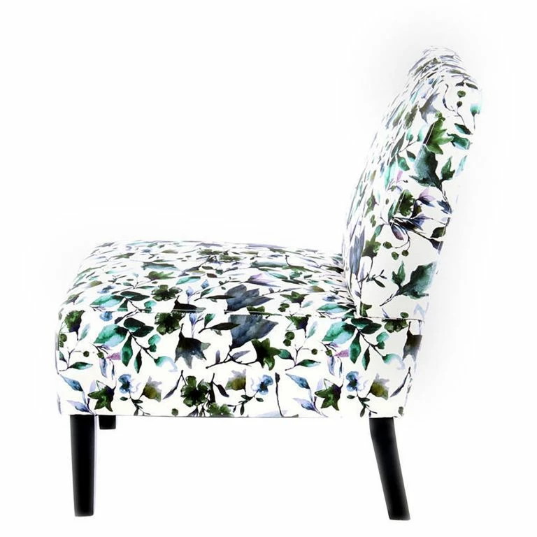 Loftscape Kayoom Chaises Capitonnées Indira IV – Tissu / Hêtre Massif – Noir / Vert Et Blanc