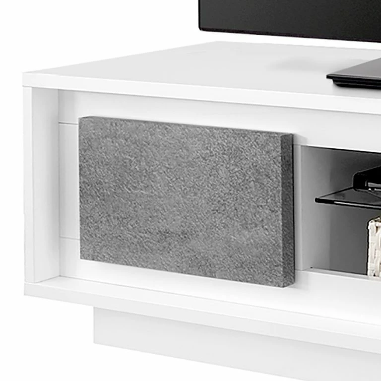Loftscape LC Spa Meuble TV Forenza – Imitation Béton / Blanc