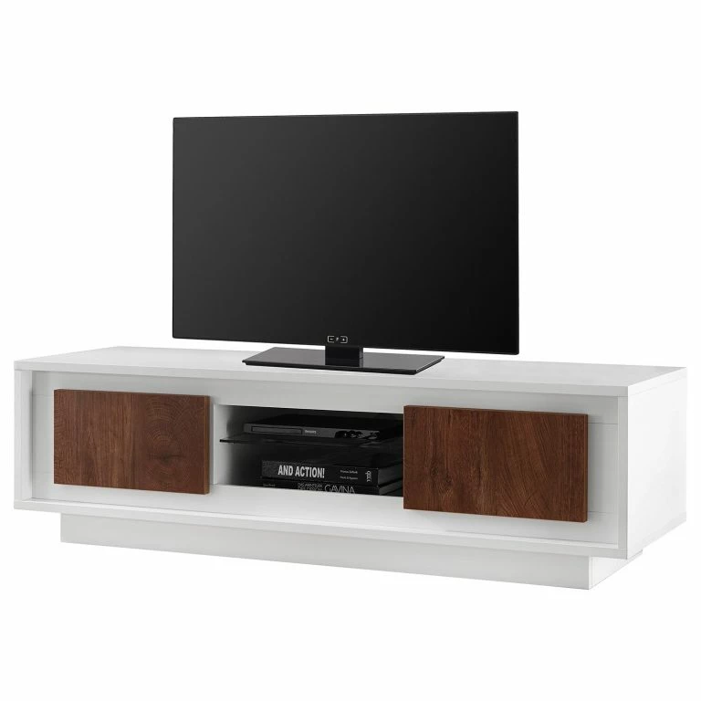 loftscape LC Spa Meuble TV Forenza – Imitation noisetier / Blanc