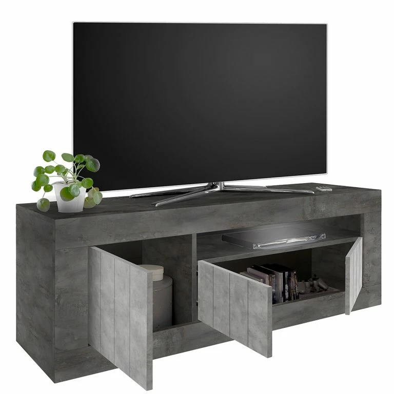 Loftscape LC Spa Meuble TV Urbino – Gris Clair / Gris Foncé