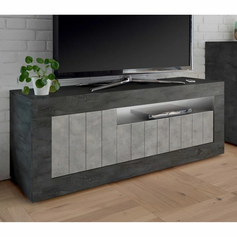 Loftscape LC Spa Meuble TV Urbino – Gris Clair / Gris Foncé