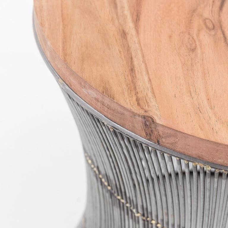 Loftscape Loftscape Bout De Canapé Bejaia – Manguier Massif / Métal – Manguier / Gris