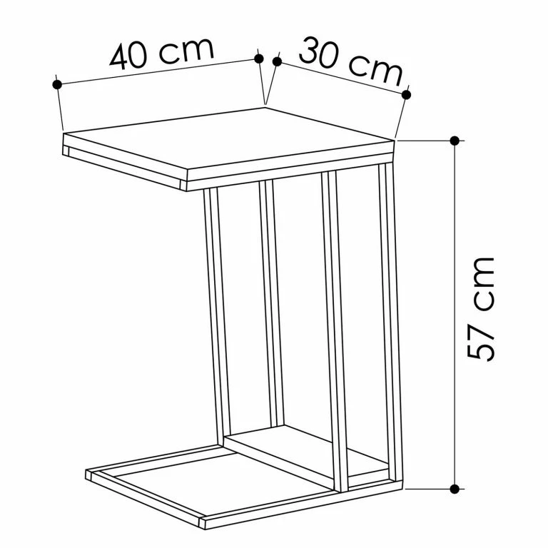 Loftscape Loftscape Bout De Canapé Bobbio – Métal – Noir / Gris