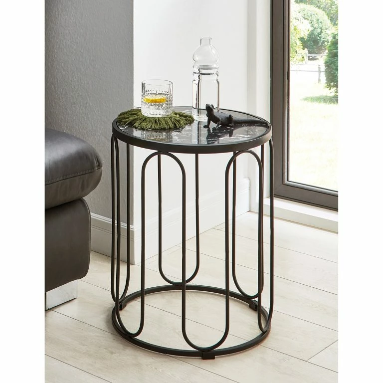 Loftscape Loftscape Bout De Canapé Bommes – Métal / Marbre Noir