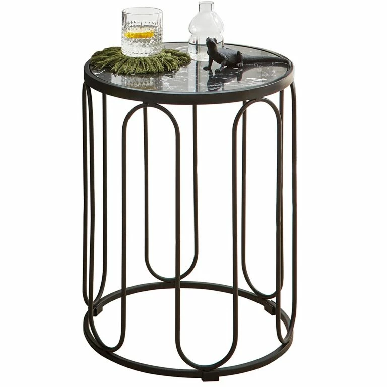 loftscape Loftscape Bout de canapé Bommes – Métal / Marbre Noir