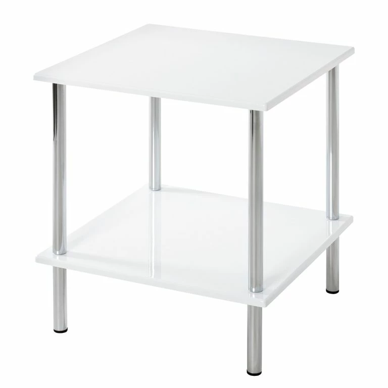 Loftscape Loftscape Bout De Canapé Bora Bora – Métal – Blanc Brillant / Chrome