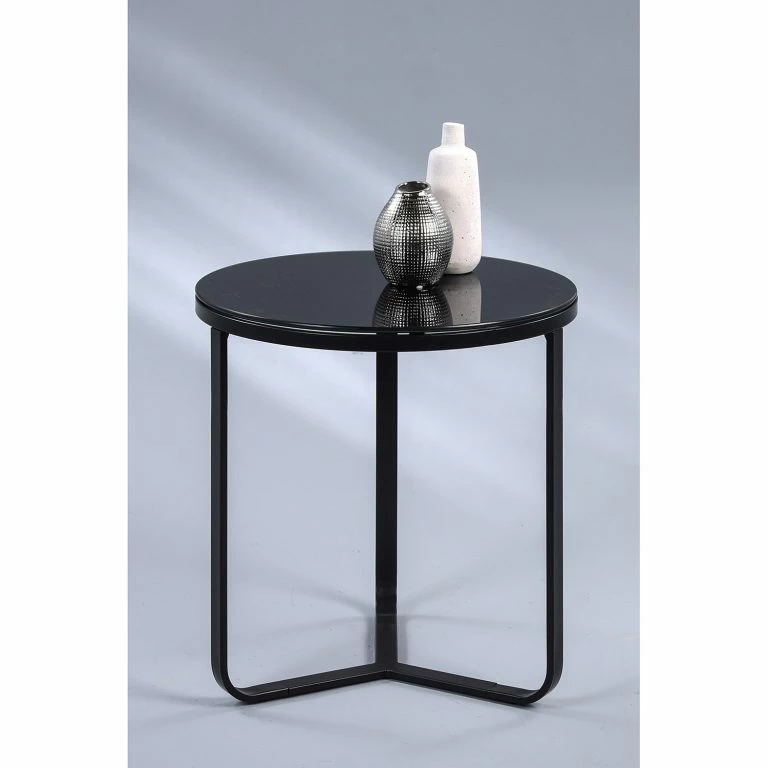 Loftscape Loftscape Bout De Canapé Borghi – Verre / Métal – Noir