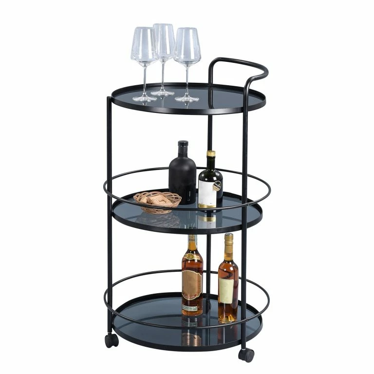 Loftscape Loftscape Bout De Canapé Bredbury – Verre / Métal – Noir