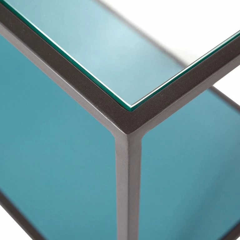 Loftscape Loftscape Bout De Canapé Carrabelle III – Verre / Métal – Gris / Anthracite