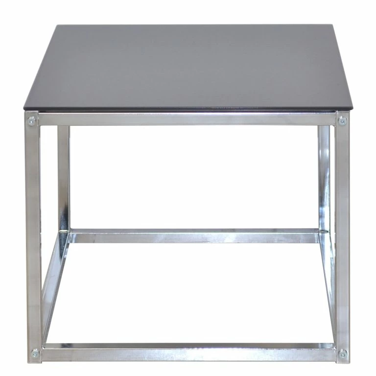 Loftscape Loftscape Bout De Canapé Dorfen – Verre / Métal – Noir / Chrome