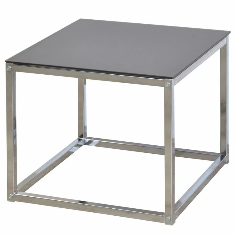 loftscape Loftscape Bout de canapé Dorfen – Verre / Métal – Noir / Chrome