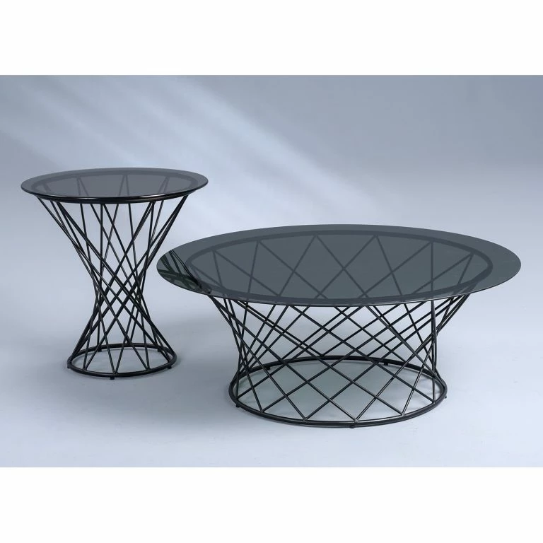 Loftscape Loftscape Bout De Canapé Dudley – Verre / Métal – Noir