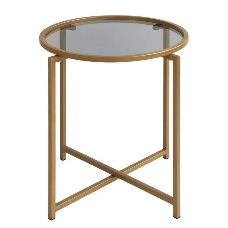 loftscape Loftscape Bout de canapé Guichen I – Verre / Métal – Noir fumé / Doré