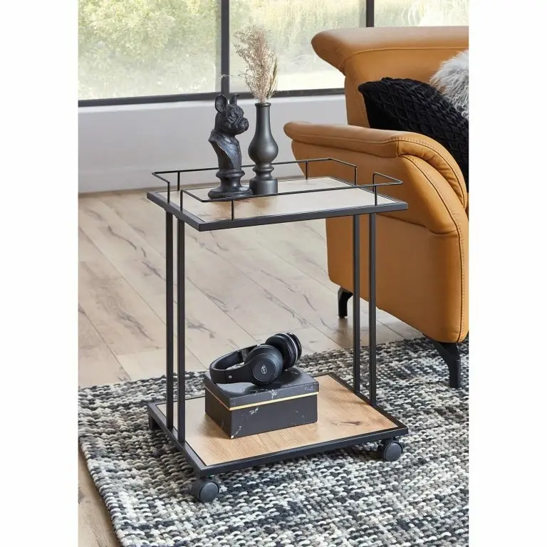 Loftscape Loftscape Bout De Canapé Kembs – Métal – Imitation Chêne / Noir