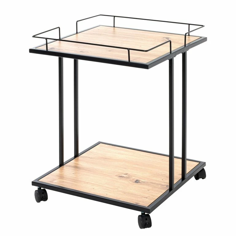 loftscape Loftscape Bout de canapé Kembs – Métal – Imitation chêne / Noir