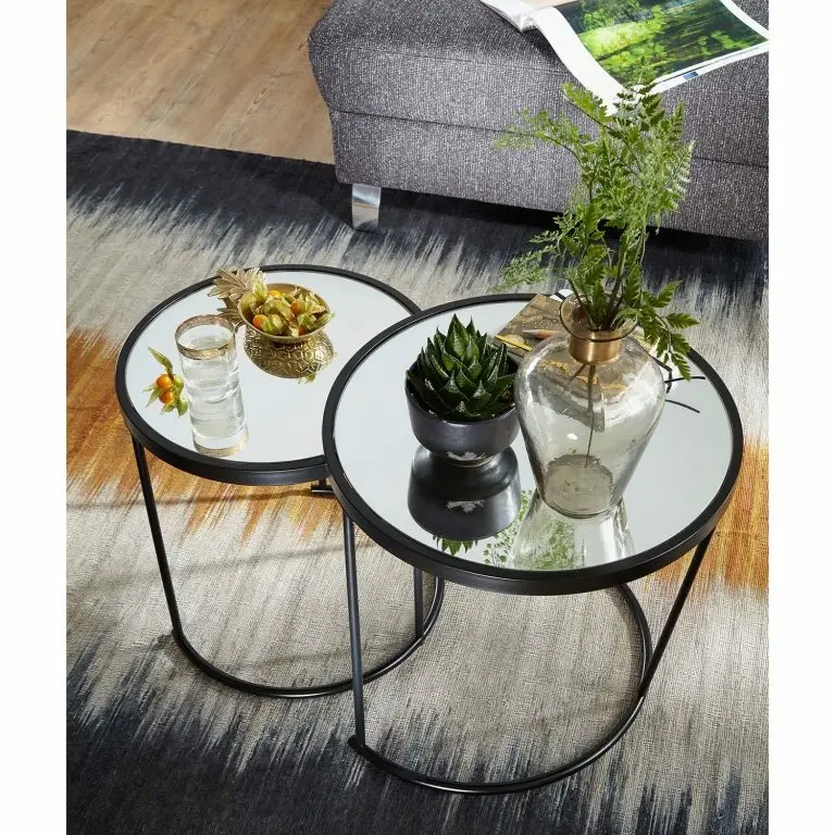 Loftscape Loftscape Bout De Canapé Menglon – Verre / Métal – Noir