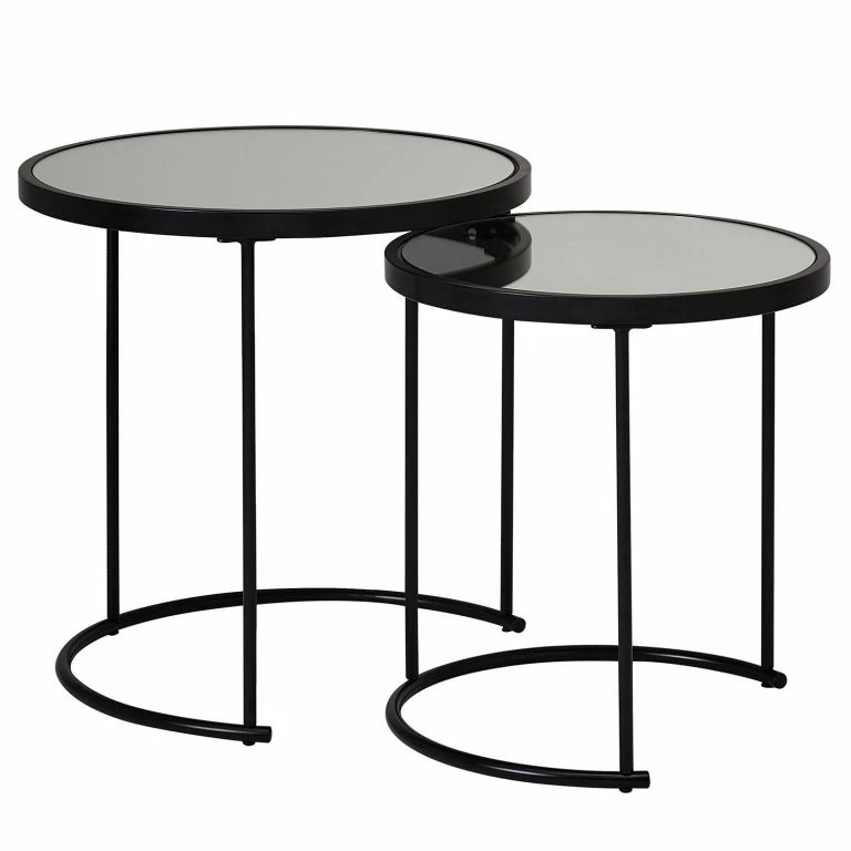 loftscape Loftscape Bout de canapé Menglon – Verre / Métal – Noir