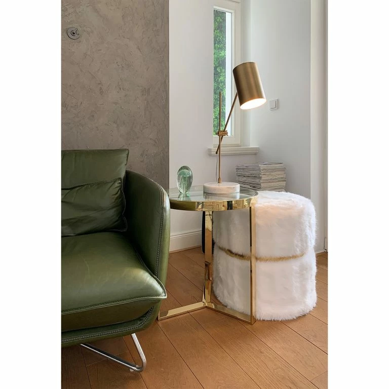 Loftscape Loftscape Bout De Canapé Riquier – Verre / Acier Inoxydable – Doré