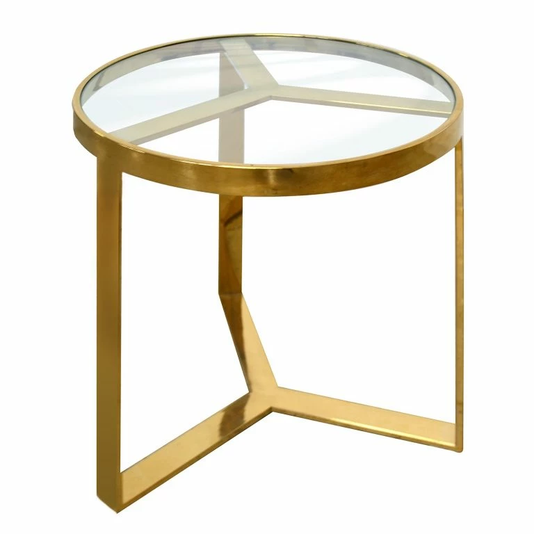 Loftscape Loftscape Bout De Canapé Riquier – Verre / Acier Inoxydable – Doré