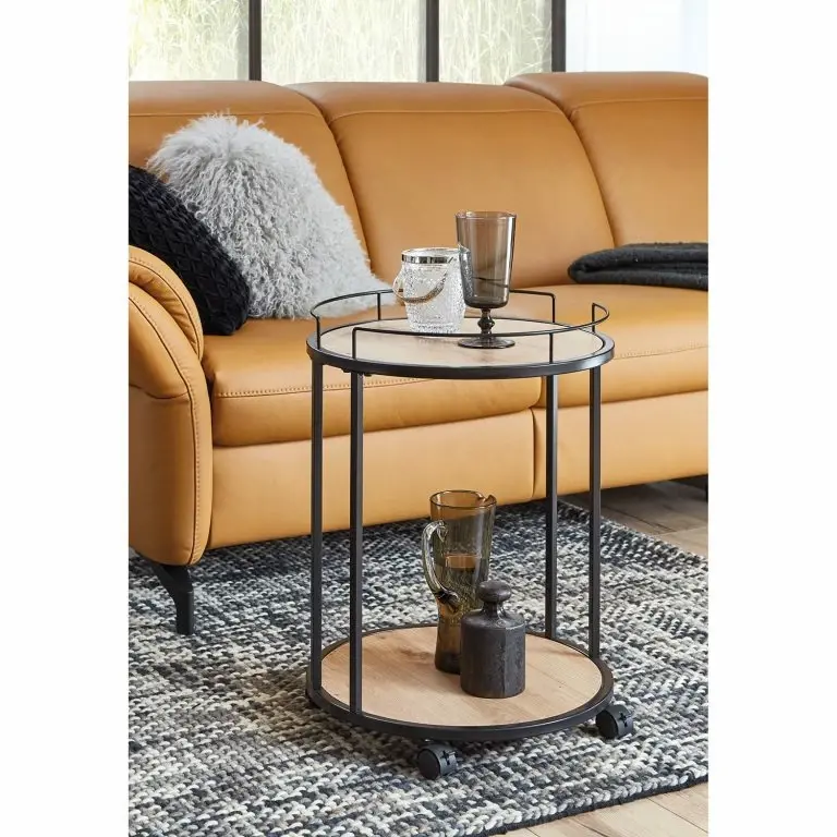 Loftscape Loftscape Bout De Canapé Samuro – Métal – Imitation Chêne / Noir