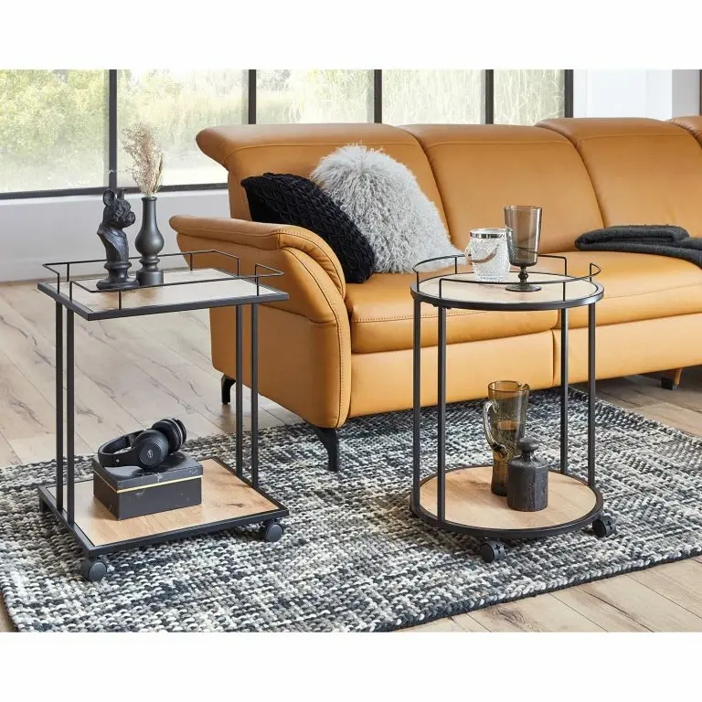 Loftscape Loftscape Bout De Canapé Samuro – Métal – Imitation Chêne / Noir