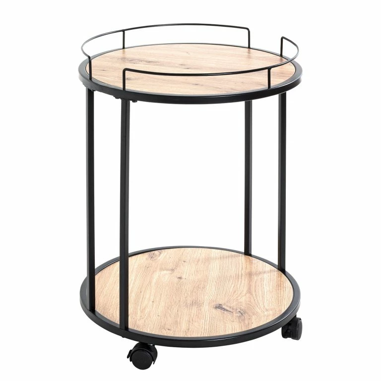 Loftscape Loftscape Bout De Canapé Samuro – Métal – Imitation Chêne / Noir