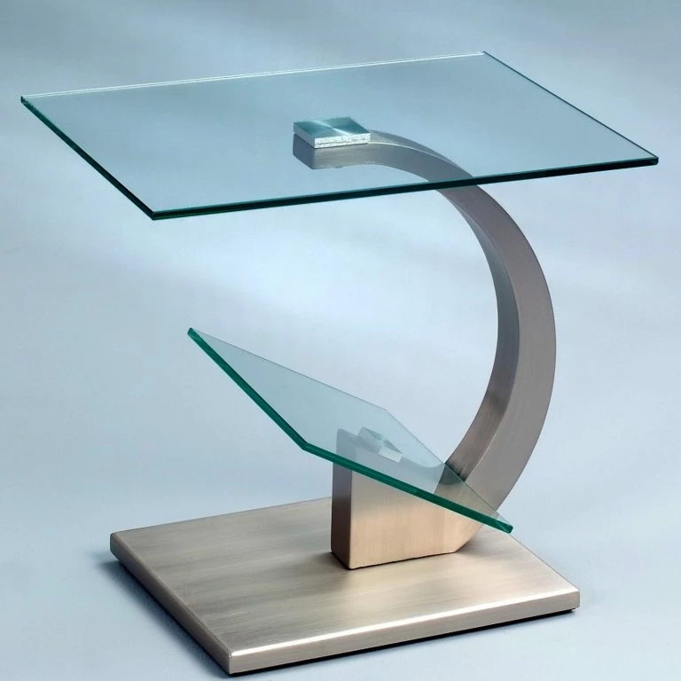 Loftscape Loftscape Bout De Canapé Semer II – Verre / Métal – Argenté