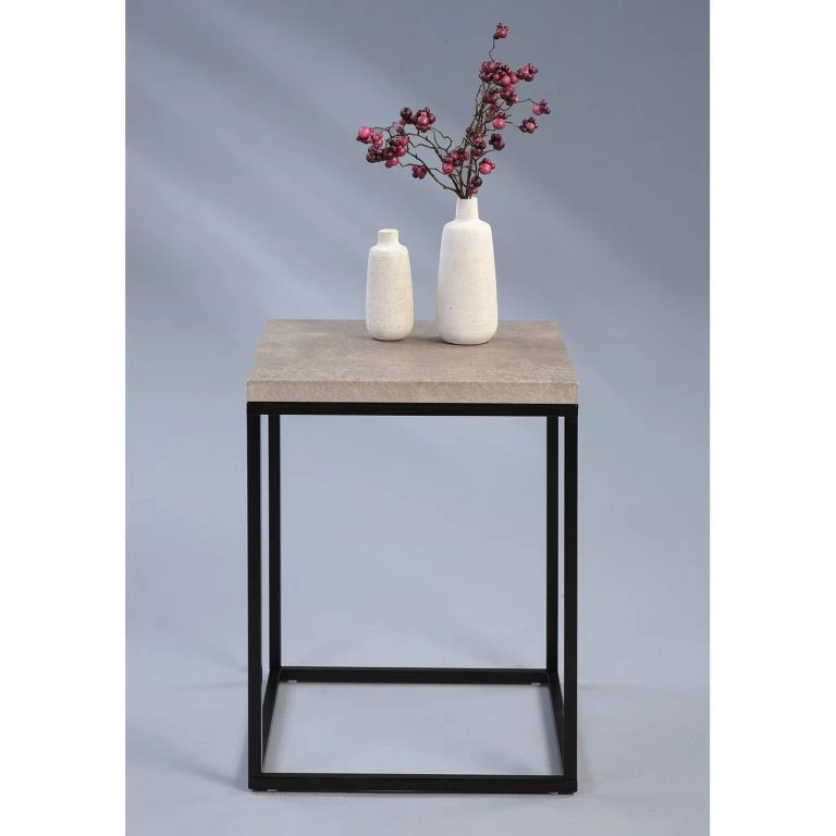 Loftscape Loftscape Bout De Canapé Sewen – Imitation Béton / Noir