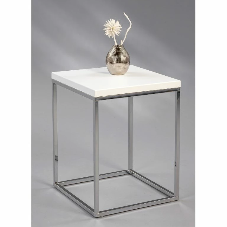 Loftscape Loftscape Bout De Canapé Sirod – Blanc / Argenté