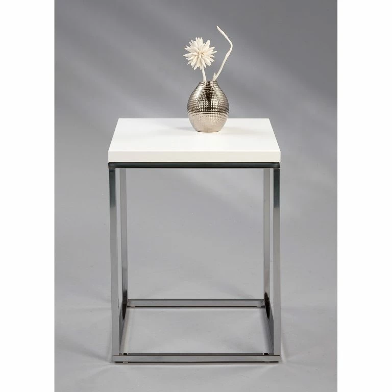 Loftscape Loftscape Bout De Canapé Sirod – Blanc / Argenté