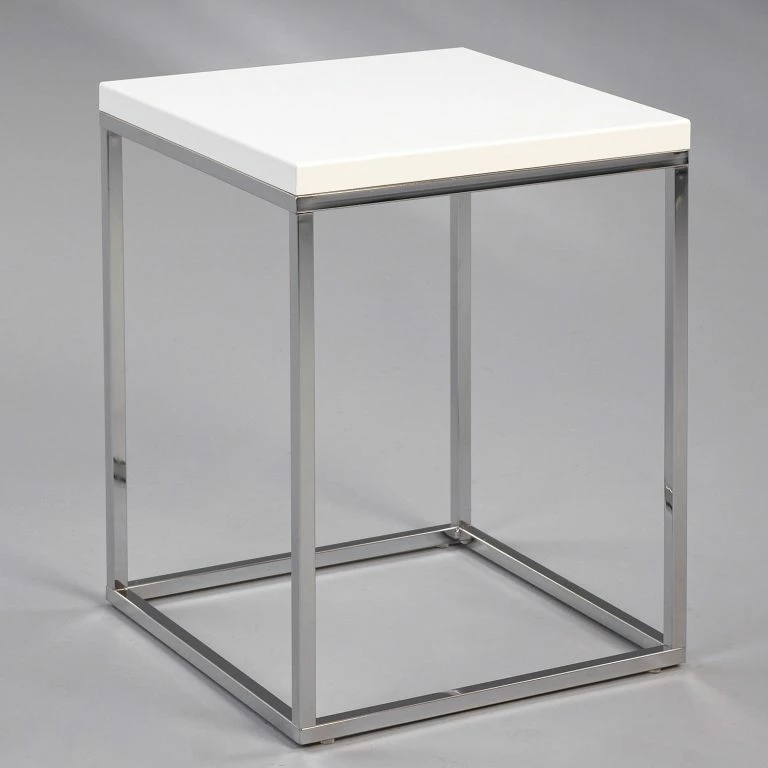 Loftscape Loftscape Bout De Canapé Sirod – Blanc / Argenté