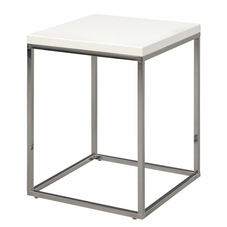 loftscape Loftscape Bout de canapé Sirod – Blanc / Argenté