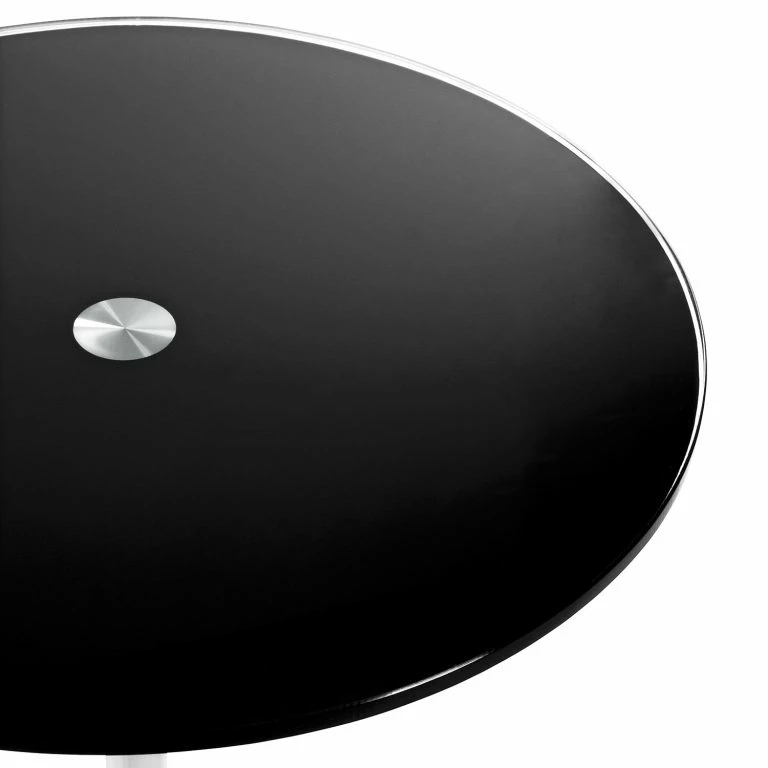 Loftscape Loftscape Bout De Canapé Suan – Verre / Métal – Noir / Chrome