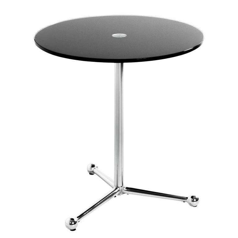 loftscape Loftscape Bout de canapé Suan – Verre / Métal – Noir / Chrome